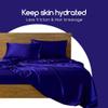 Smooth Luxurious Silk Like Satin Royal Blue Oversized Queen 6 Piece Sheet Set (Flat Sheet + Fitted 18" + 4 Pillowcases) Easy Fit - Breathable & Cooling Sheets - Wrinkle Free view 3