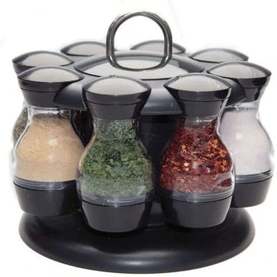 YRHH Spice Rack, Rotating Spice Rack with 8/16 Jars, Spice Rack Stand Holder, Spice Organizer Tower, Spice Carousel Stand Holder, Spice Rack Tower Organizer, Seasoning Rack with Jars-8 Bottles