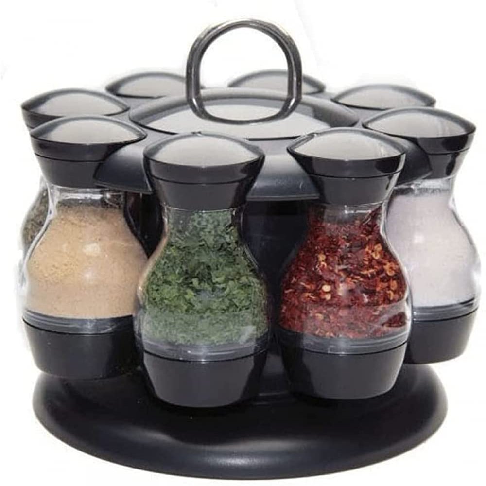YRHH Spice Rack, Rotating Spice Rack with 8/16 Jars, Spice Rack Stand Holder, Spice Organizer Tower, Spice Carousel Stand Holder, Spice Rack Tower Organizer, Seasoning Rack with Jars-8 Bottles
