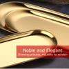 2 Pack Long Narrow Gold Rolling Metal Decorative Tray, 12 Inch Stainless Steel Golden Serving Tray, Oval Brass Vanity Tray Table Dcor Platter for Jewelry, Towel, Bathroom, Desktop, Exxacttorch view 3
