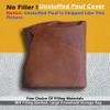 Thgonwid Unstuffed Faux Leather Pouf Cover, Handmade Footstool Ottoman Storage Solution, Floor Footrest Cushion, 16.5Dx12H, Amaretto view 3