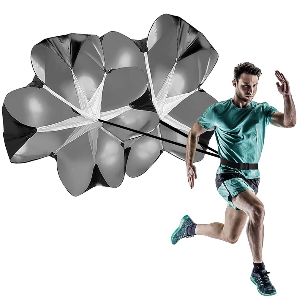 Resistance Parachute Running Parachute, Speed Training Pack of 2 56 Inch Speed Resistance Parachute,with Adjustable Strap, for Kids/Adults