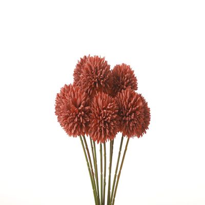 Artificial Dahlia Flowers, Artificial Christmas Flowers, Silk Fake Hydrangea Flowers Bunch Bridal Wedding Bouquet for Home Garden Party Wedding Decoration 10 Pcs (Brown)
