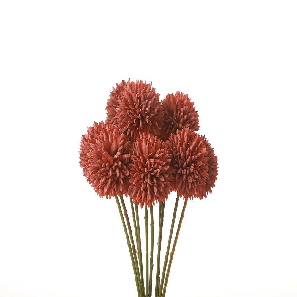 Artificial Dahlia Flowers, Artificial Christmas Flowers, Silk Fake Hydrangea Flowers Bunch Bridal Wedding Bouquet for Home Garden Party Wedding Decoration 10 Pcs (Brown)