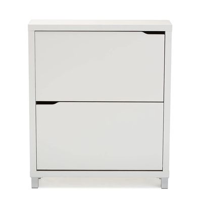 Allora Modern Shoe Cabinet in White