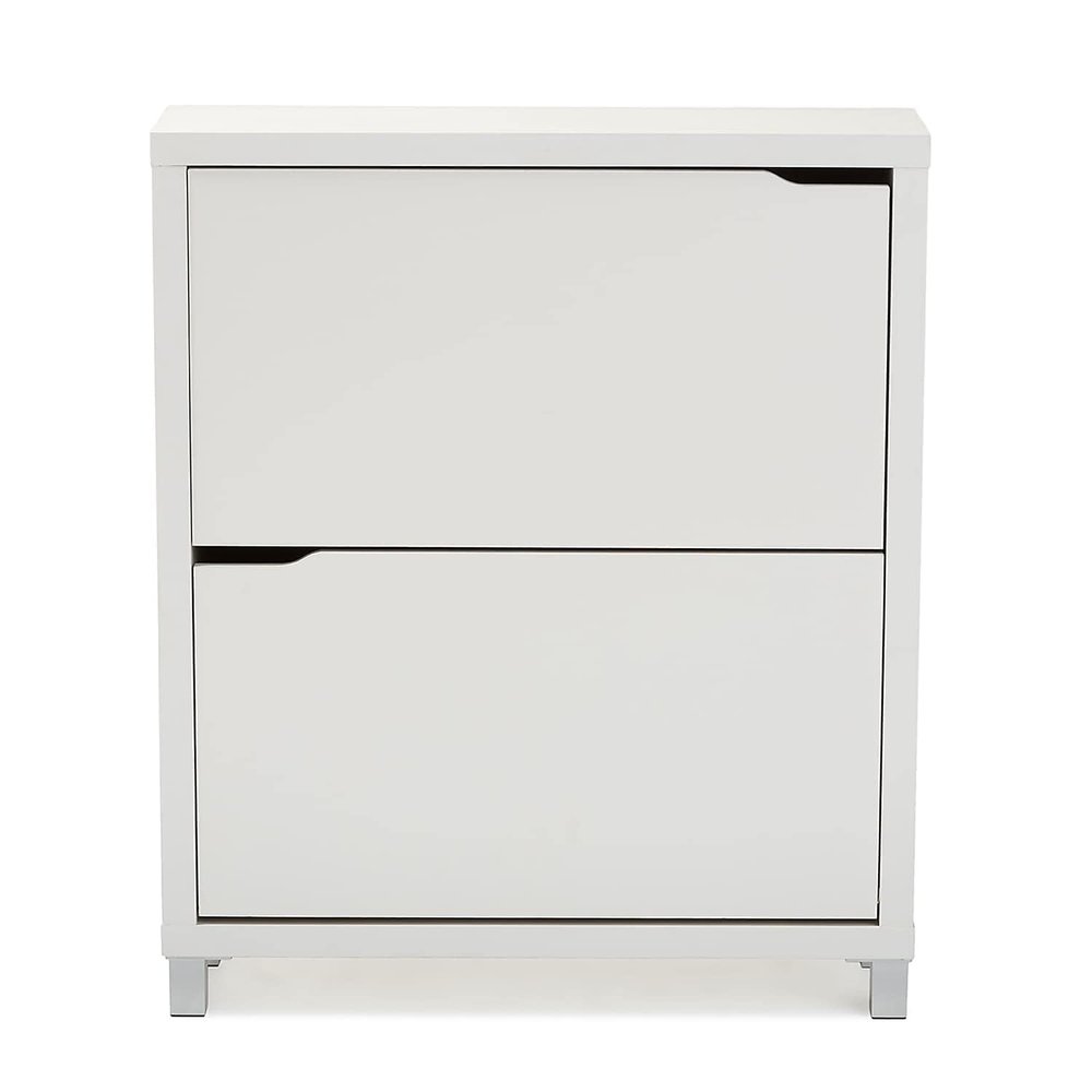 Allora Modern Shoe Cabinet in White