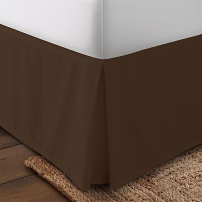 Utopia Bedding Queen Bed Skirt - Soft Quadruple Pleated Ruffle - Easy Fit with 16 Inch Tailored Drop - Hotel Quality, Shrinkage and Fade Resistant (Queen, Brown)