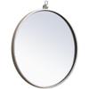 Allora 18" Round Mid Century Metal Frame Hooked Clear Beveled Mirror, Silver Finish, MDF Backing and Metal Hanger, Vertical or Horizontal Use, Entryway/Hallway/Bedroom/Bathroom Decor view 3
