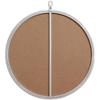 Allora 18" Round Mid Century Metal Frame Hooked Clear Beveled Mirror, Silver Finish, MDF Backing and Metal Hanger, Vertical or Horizontal Use, Entryway/Hallway/Bedroom/Bathroom Decor view 4