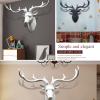 Animal Head Wall Decor,Wall Mounted Artificial Deer Head Antlers,Faux Taxidermy Creative Home Accessories Statues Sculptures,Resin Geometrical Deer Head Home Decoration,for Living Room Office view 3