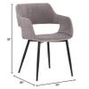 Allora 32" Modern Fabric Open Back Dining Accent Chair, Gray and Black Finish, Foam Padded Seat, Sturdy Metal Legs, Mid-Century Style, Comfortable Seating for Dining Room or Accent Use view 3