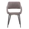 Allora 32" Modern Fabric Open Back Dining Accent Chair, Gray and Black Finish, Foam Padded Seat, Sturdy Metal Legs, Mid-Century Style, Comfortable Seating for Dining Room or Accent Use view 4