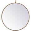 Allora 21" Round Metal Frame Mirror, Clear Beveled Glass and Brass Finish, Mid Century Style, MDF Backing, Vertical or Horizontal Mount, Ideal for Entryway, Hallway, Bedroom, Bathroom, Living Room view 1