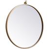 Allora 21" Round Metal Frame Mirror, Clear Beveled Glass and Brass Finish, Mid Century Style, MDF Backing, Vertical or Horizontal Mount, Ideal for Entryway, Hallway, Bedroom, Bathroom, Living Room view 3