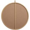 Allora 21" Round Metal Frame Mirror, Clear Beveled Glass and Brass Finish, Mid Century Style, MDF Backing, Vertical or Horizontal Mount, Ideal for Entryway, Hallway, Bedroom, Bathroom, Living Room view 4