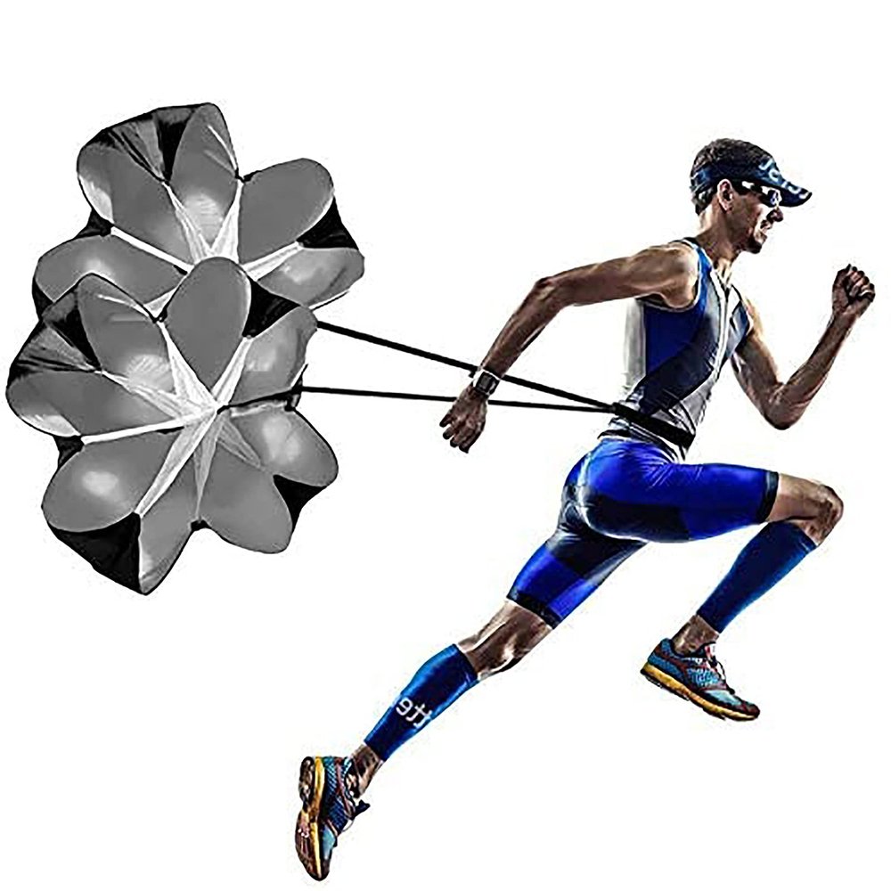 Resistance Parachute Running Speed Training, Speed Chute with Carry Bag, Resistance Running Parachute for Football Training Kids Youth and Adults(Color:Black)