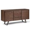 Allora Buffet 60" Sideboard Buffet, Accent Cabinet, Entryway Cabinet, Storage with 2 Side Doors, 3 Drawers and 2 Cabinets with Large Storage Spaces in Distressed Charcoal Brown view 1