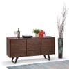 Allora Buffet 60" Sideboard Buffet, Accent Cabinet, Entryway Cabinet, Storage with 2 Side Doors, 3 Drawers and 2 Cabinets with Large Storage Spaces in Distressed Charcoal Brown view 3