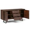 Allora Buffet 60" Sideboard Buffet, Accent Cabinet, Entryway Cabinet, Storage with 2 Side Doors, 3 Drawers and 2 Cabinets with Large Storage Spaces in Distressed Charcoal Brown view 4