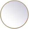 Allora 21" Round Mid Century Mirror, Metal Frame with Clear Beveled Edge, Brass Finish, MDF Backing, Vertical/Horizontal Mount, Ideal for Entryway, Bedroom, Bathroom, Living Room Decor view 1