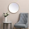 Allora 21" Round Mid Century Mirror, Metal Frame with Clear Beveled Edge, Brass Finish, MDF Backing, Vertical/Horizontal Mount, Ideal for Entryway, Bedroom, Bathroom, Living Room Decor view 2