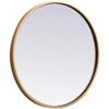 Allora 21" Round Mid Century Mirror, Metal Frame with Clear Beveled Edge, Brass Finish, MDF Backing, Vertical/Horizontal Mount, Ideal for Entryway, Bedroom, Bathroom, Living Room Decor view 3