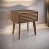 Allora Mid-Century Wood Nightstand with Full-Extension Glide Drawer, Tapered Wood Legs, Assembly Required, for Bedroom/Living Room, in Walnut Finish view 2