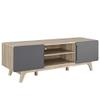 Allora Modern Wood TV Stand for TVs up to 65" in Natural/Gray view 1