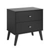 Allora Mid Century Modern 2 Drawer Nightstand in Black view 1