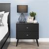 Allora Mid Century Modern 2 Drawer Nightstand in Black view 2