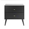 Allora Mid Century Modern 2 Drawer Nightstand in Black view 4