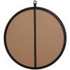 Allora 18" Round Metal Frame Hooked Clear Beveled Mirror, Black Finish, Contemporary Mid Century Design, 18 in Diameter, Vertical/Horizontal Mount, Entryway, Bedroom, Bathroom or Living Room Decor view 4