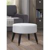 Allora Mid Century Faux Leather Ottoman Stool in White view 1