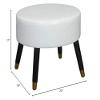 Allora Mid Century Faux Leather Ottoman Stool in White view 2