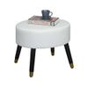 Allora Mid Century Faux Leather Ottoman Stool in White view 3