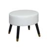 Allora Mid Century Faux Leather Ottoman Stool in White view 4
