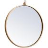 Allora 18" Round Metal Frame Mirror, Hooked Beveled Glass, Brass Finish, Mid Century Style, MDF Backing, Vertical/Horizontal Hanging, Entryway, Hallway, Bedroom, Bathroom, Living Room Decor view 3