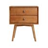 Allora Mid-Century Modern 2 Drawer Solid Wood Bedside Nightstand in Caramel view 4