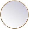 Allora 18" Round Clear Beveled Mirror, Thin Metal Frame in Brass Finish, MDF Backing, Mid Century Style, Ideal for Entryway, Hallway, Bedroom, Bathroom, or Living Room Decoration view 1