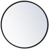Allora 18" Round Clear Beveled Mirror, Thin Black Metal Frame, Contemporary Mid Century Style, Vertical or Horizontal Wall Mount, Ideal for Entryway, Bathroom, Bedroom, Living Room Decor view 1