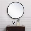 Allora 18" Round Clear Beveled Mirror, Thin Black Metal Frame, Contemporary Mid Century Style, Vertical or Horizontal Wall Mount, Ideal for Entryway, Bathroom, Bedroom, Living Room Decor view 2