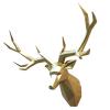 Deer Head Wall Mount,Faux Taxidermy Animal Head Wall Deco,Geometric Deer Head Deer Antlers Wall Sculptures,Resin,Home Accessories Statues Sculptures for Living Room Bedroom Hotel view 1