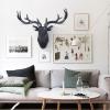 Animal Head Wall Decor,Wall Mounted Artificial Deer Head Antlers,Faux Taxidermy Creative Home Accessories Statues Sculptures,Resin Geometrical Deer Head Home Decoration,for Living Room Office view 2
