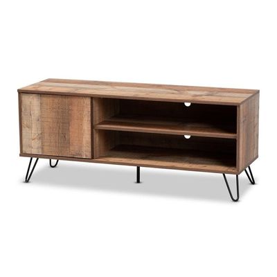 Allora Iver 1-Door Wood TV Stand in Rustic Oak