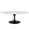 Allora Modern 48" Oval Top Metal Coffee Table in Black/White view 1