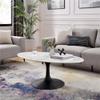 Allora Modern 48" Oval Top Metal Coffee Table in Black/White view 2