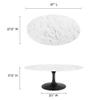 Allora Modern 48" Oval Top Metal Coffee Table in Black/White view 3
