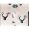 Deer Antler Deer Head Wall Decoration Artificial Animal Head Wall Decor,Sculpture Pendant Wall Mount Country Style Decoration,Synthetic Resin Home Decor,for Wall Home Decoration House Gift Keepsake view 2