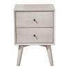 Allora Mid Century Modern Wood 2 Drawer Bedside Nightstand in Gray view 4