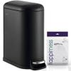 happimess HPM1010B Roland 10.6-Gallon Step-Open Trash Can with Soft-Close Lid, Modern, Minimalistic, Fingerprint Proof for Home, Kitchen, Laundry Room, Office, Bedroom, Bathroom, Black view 1